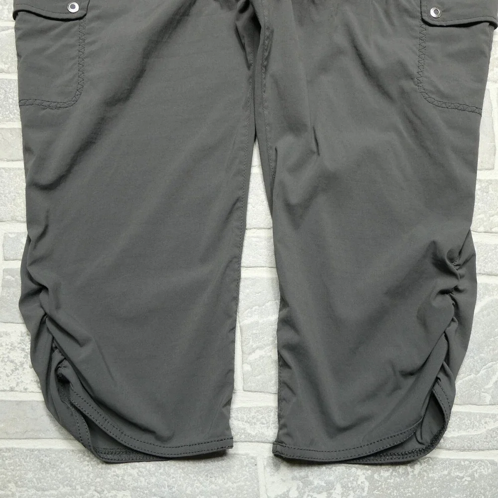 Eddie Bauer Travex Pants Womens Size 12 Gray Nylon Stretch Cargo‎ Carpi Travel